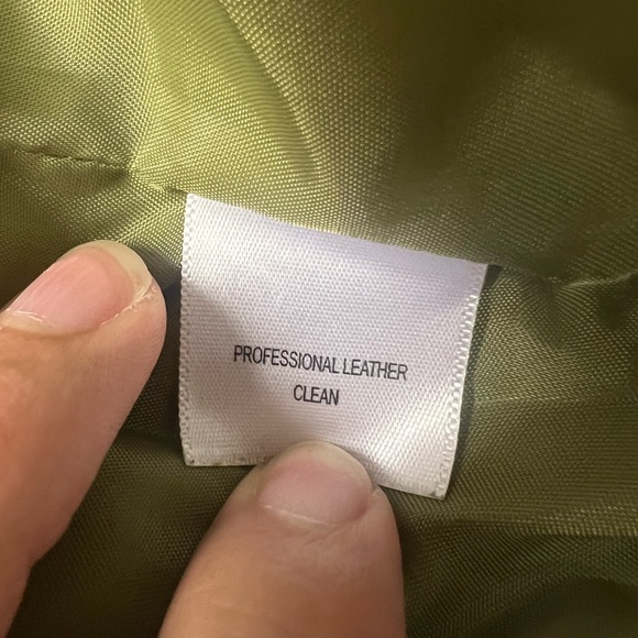 Metrostyle Womens Leather Jacket Size 12 Olive Green Denim Accent Zip Western - Picture 9 of 11